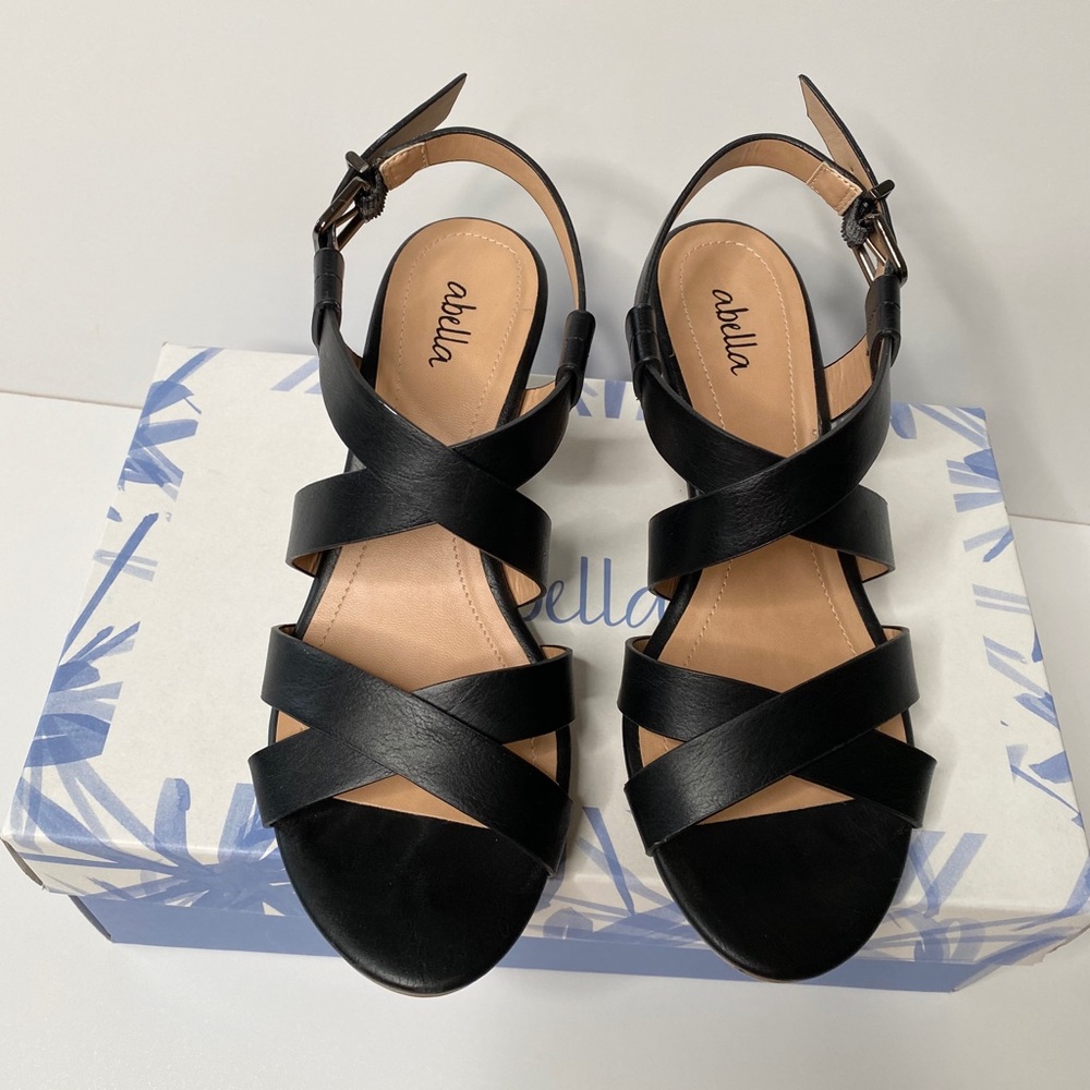 Abella Black Crisscross Women's Sandals